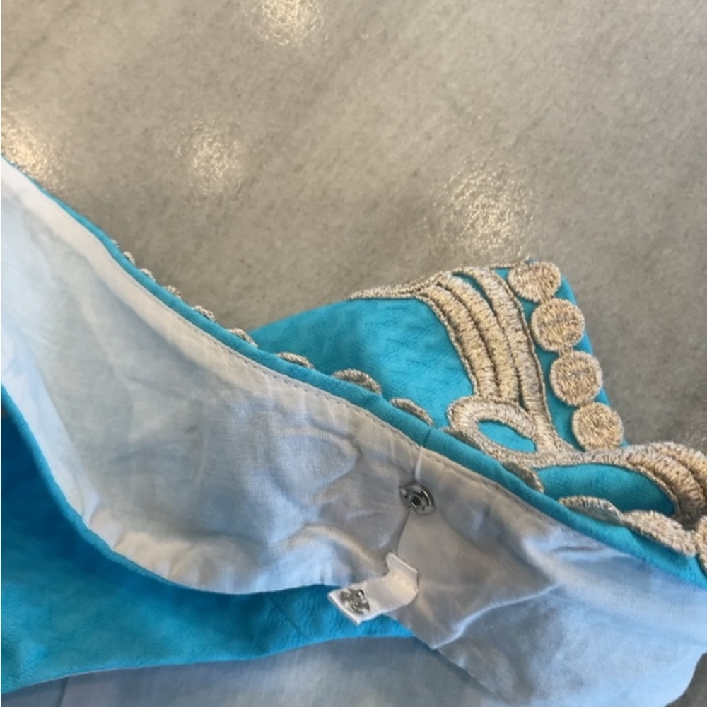 Lilly Pulitzer Turquoise Dress with Gold Accents - Picture 10 of 10